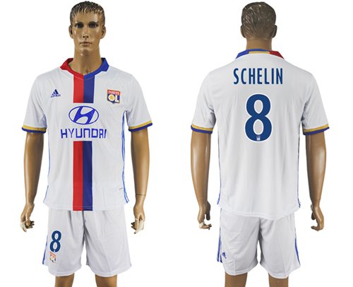 Lyon #8 Schelin Home Soccer Club Jersey - Click Image to Close